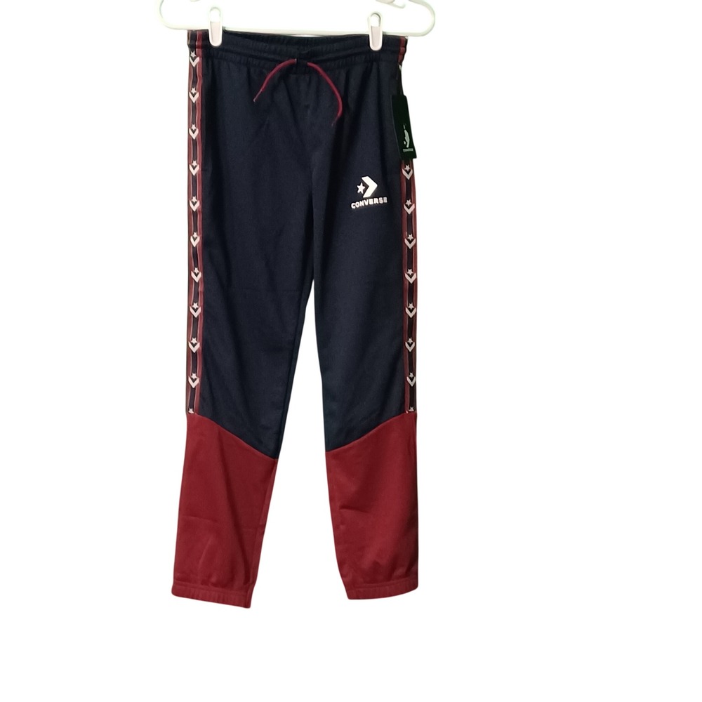 Converse Boys Navy Blue Red Star Chevron Logo‎ Track Pants Joggers Size M 10-12Y